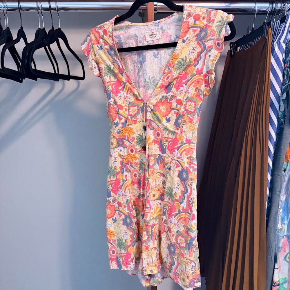 Marine Layer Camille Groovy Romper Small S